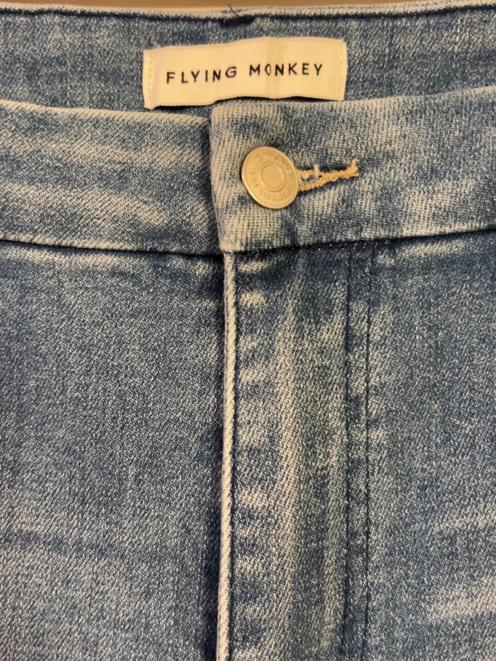 Flying Monkey Light Blue Cropped Frayed Hem Jeans
